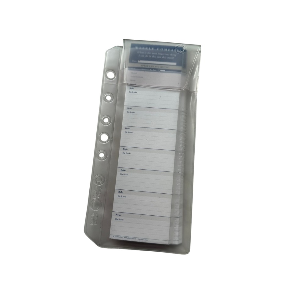 New Franklin Covey Weekly Compass Cards with Storage Pouch Classic Size Clear